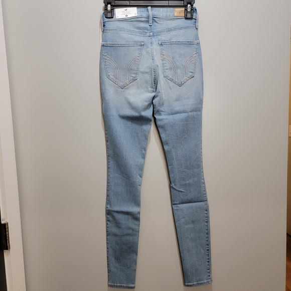Hollister HIGH-RISE SUPER SKINNY JEANS Size 0 / 24 Light Wash NEW! - Picture 11 of 14